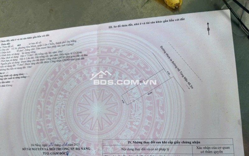 BÁN ĐẤT ĐẸP – ĐƯỜNG PHÚ THẠNH 10, PHƯỜNG HÒA MINH, QUẬN LIÊN CHIỂU MẬU